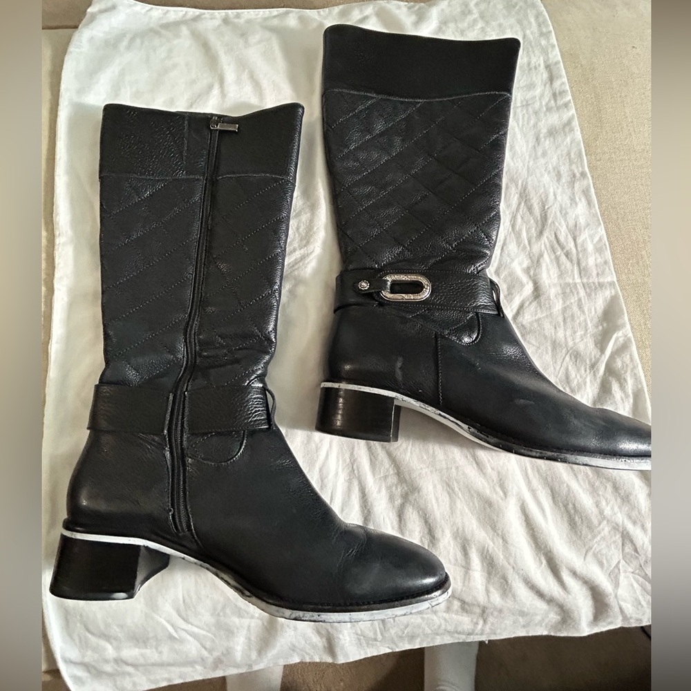 Brighton Elegant Black Leather Knee-High Boots “Jake” size 8